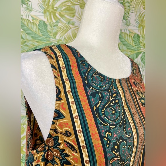 The Jβ Peterman Floral Maxi Dress 90s Style Mixed Print Sleeveless 100% Cotton - Picture 4 of 7
